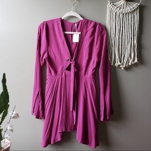 Free People Fuschia Pink Bell Sleeved Tunic/Dress